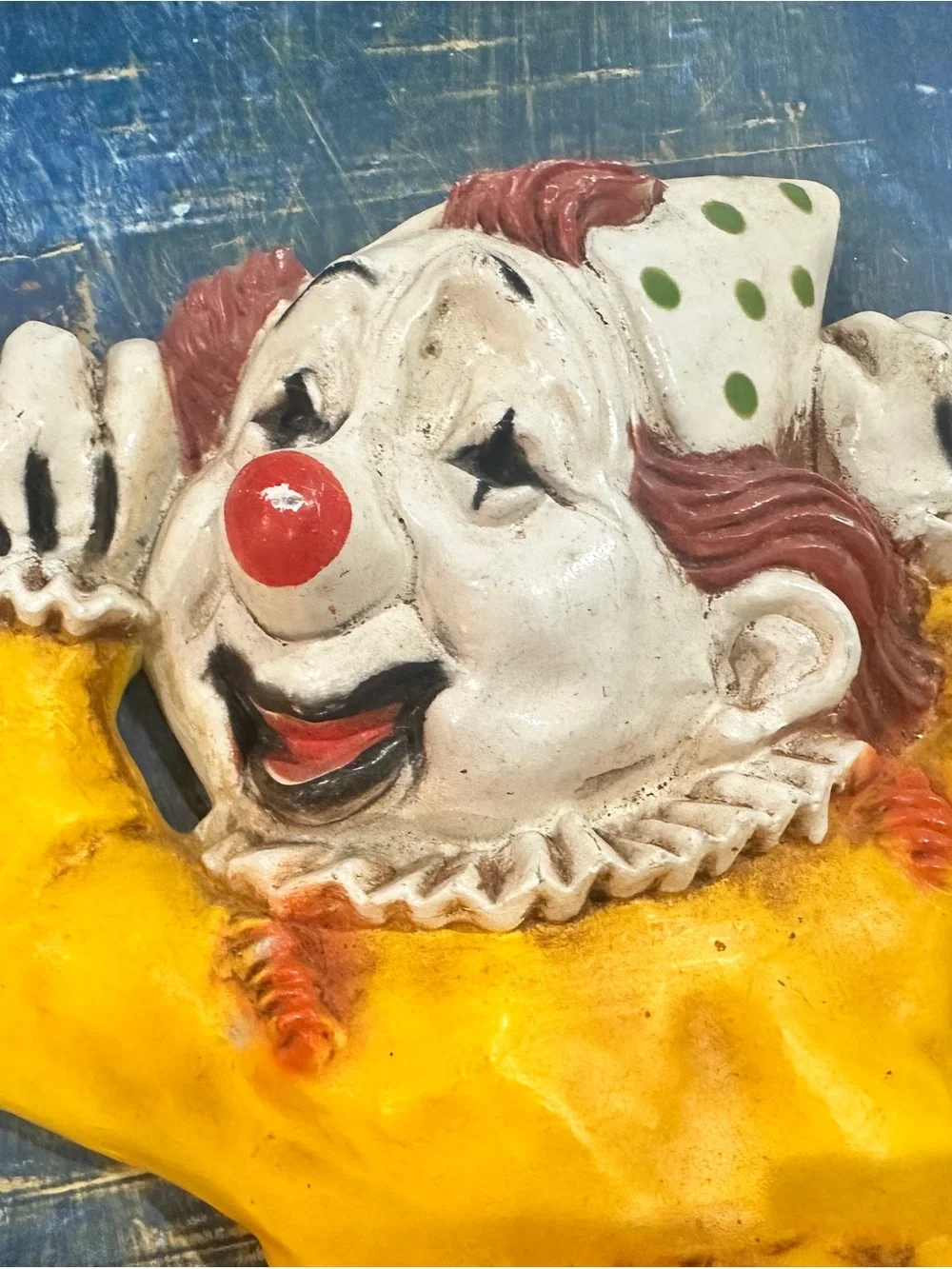 Homco Vintage Laughing Circus Clowns Pair Wall Hangings 70s MCM Scary Creepy Fun